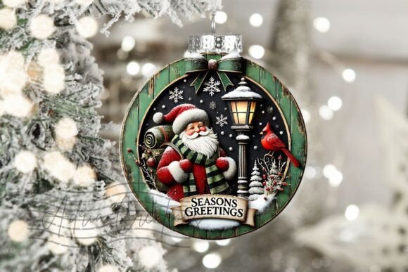 3D Santa Round Christmas Sublimation Png for Crafts & Branding