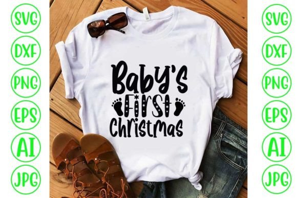 Babys First Christmas SVG Design for Crafts