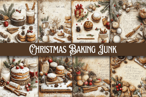 Christmas Baking Junk Journal: Backgrounds for Digital Sellers