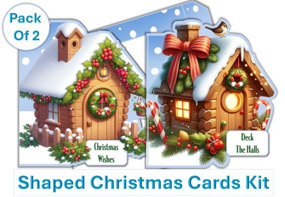 Christmas Card Making Kit Pack of Two for Crafts and Digital Publishing