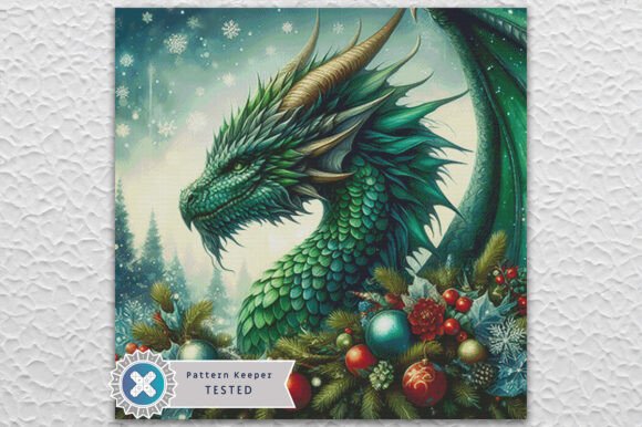 Christmas Dragon Cross Stitch Pattern for Seasonal Crafts