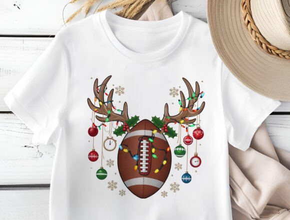 Christmas Football Png, Festive Football for T-Shirt Designs