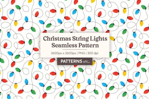 Christmas String Lights Seamless Pattern for Crafts