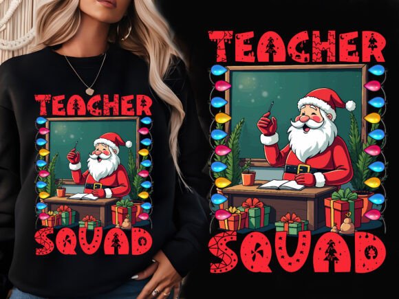 Christmas Teacher Squad T-shirt Design Review for Blog Graphics