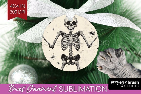 Dancing Skeleton Christmas Ornament PNG Review