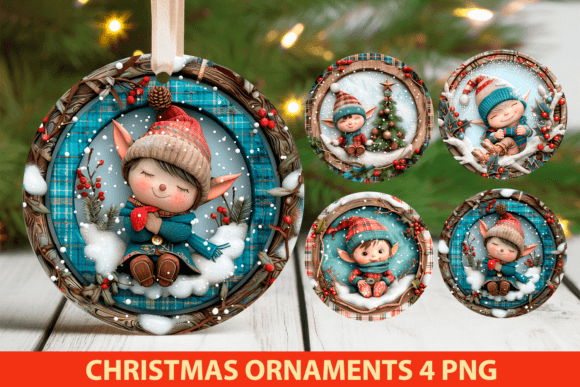 Elf Christmas Ornament Sublimation for Crafts & Design