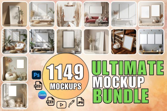 Frame Mockup Bundle Canvas Mockup Bundle: Elevating Product Mockups