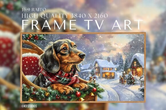 Frame TV Art CHRISTMAS Frame TV - Pets: Backgrounds for Festive Branding