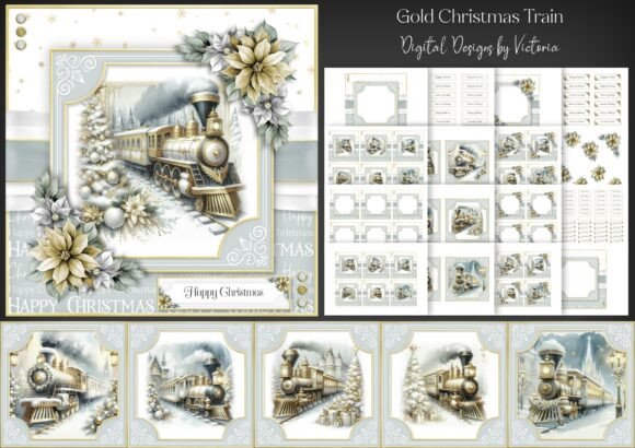 Gold Christmas Train: A Crafts Asset for Seasonal Branding