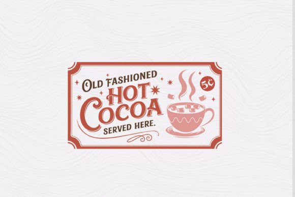 Hot Cocoa Retro Christmas Sign SVG for Crafts & Publishing