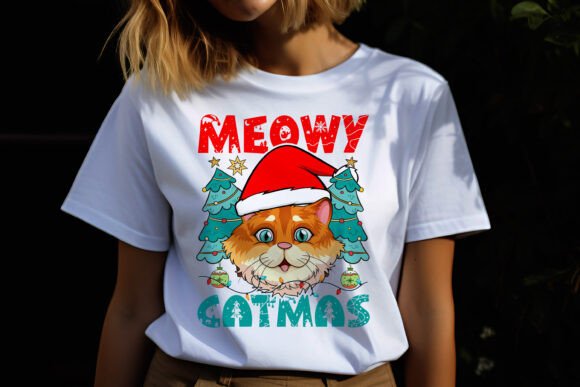 Meowy Catmas Christmas T-shirt Design for T-Shirt Designs