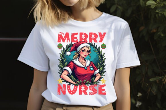 Merry Nurse Christmas T-Shirt Designs for Seasonal Branding