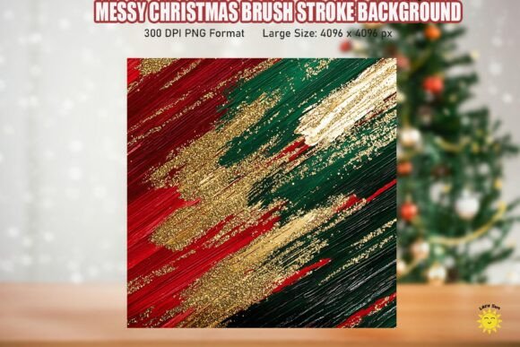 Messy Christmas Brush Stroke Backgrounds for Creative Makers