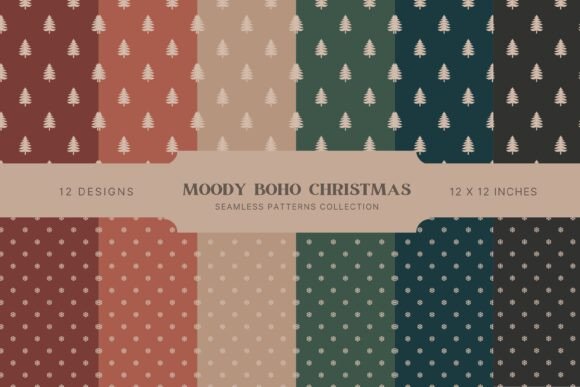 Moody Boho Christmas Seamless Patterns Review