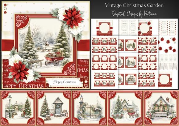 Vintage Christmas Garden for Crafts and Digital Sellers